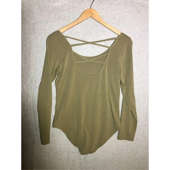 Womens NWT American Eagle Bodysuit Cotton Stretch Collection Criss Cross Back - Picture 5 of 6